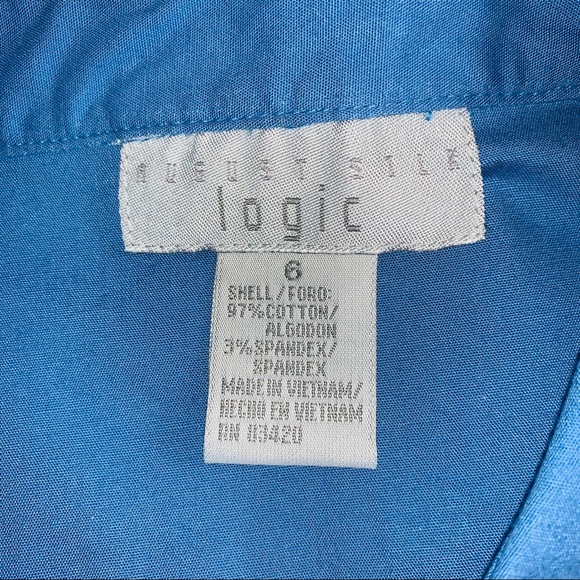 August Silk Logic Blouse Blue Cap Short sleve - Picture 6 of 6